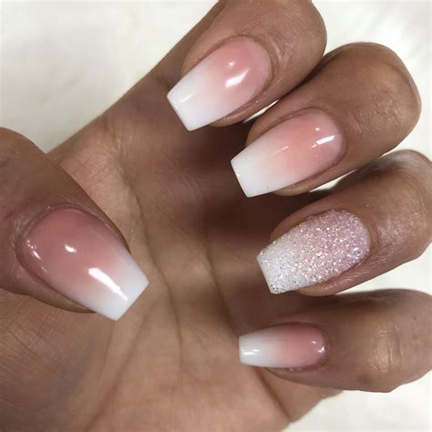 nude nails french|clear to white ombre nails.